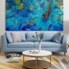 Diamond Painting Kat & Vis Groot Formaat voorbeeldafbeelding van het volledige ontwerp