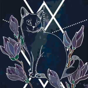 Diamond Painting Kat - by Anneke Schipper voorbeeldafbeelding van het volledige ontwerp