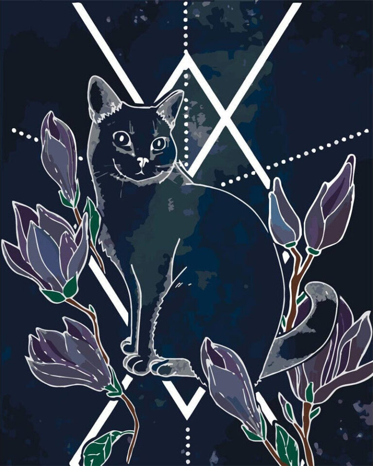 Diamond Painting Kat - by Anneke Schipper voorbeeldafbeelding van het volledige ontwerp