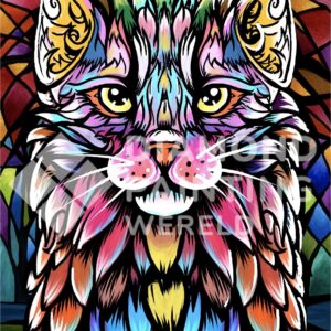 Diamond Painting Katachtige Contrast HP Design voorbeeldafbeelding van het volledige ontwerp