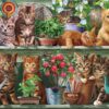 Diamond Painting Katten In Tuinkast voorbeeldafbeelding van het volledige ontwerp