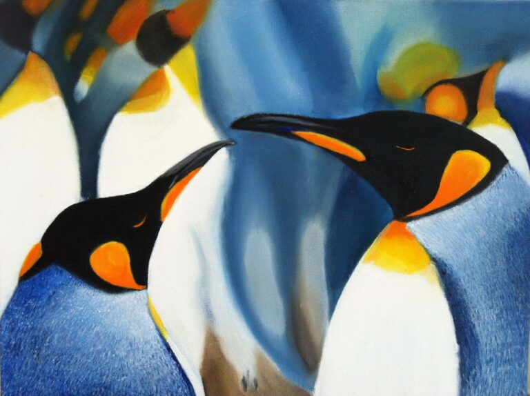 Diamond Painting Keizer Pinguïns Van Tony voorbeeldafbeelding van het volledige ontwerp