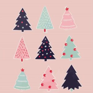 Diamond Painting Kerstbomen voorbeeldafbeelding van het volledige ontwerp