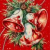 Diamond Painting - Kerstklokken met hulst voorbeeldafbeelding van het volledige ontwerp