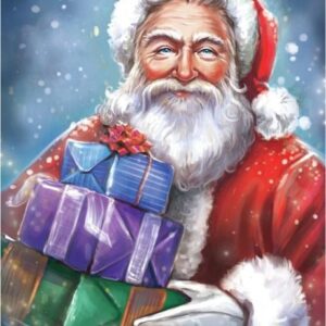 Diamond Painting Kerstman Blij Cadeaus voorbeeldafbeelding van het volledige ontwerp