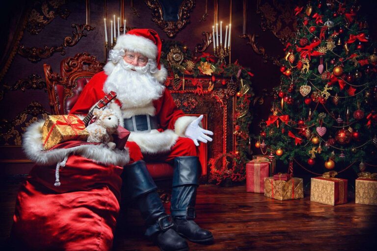 Diamond Painting Kerstman In Kerst Huis voorbeeldafbeelding van het volledige ontwerp