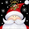 Diamond Painting Kerstman Maretak voorbeeldafbeelding van het volledige ontwerp