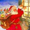 Diamond Painting Kerstman Raam voorbeeldafbeelding van het volledige ontwerp
