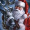 Diamond Painting Kerstman - Rendier voorbeeldafbeelding van het volledige ontwerp
