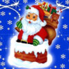 Diamond Painting Kerstman Schoorsteen voorbeeldafbeelding van het volledige ontwerp