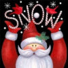 Diamond Painting Kerstman Snow voorbeeldafbeelding van het volledige ontwerp