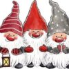 Diamond Painting - Drie kerstkabouters voorbeeldafbeelding van het volledige ontwerp