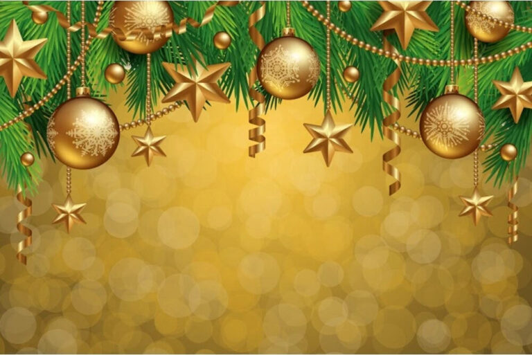 Diamond Painting Kerstsfeer Goud voorbeeldafbeelding van het volledige ontwerp