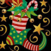 Diamond Painting Kerstsokken Ster voorbeeldafbeelding van het volledige ontwerp