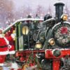 Diamond Painting Kersttrein voorbeeldafbeelding van het volledige ontwerp