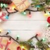 Diamond Painting Kerstverlichting Hout voorbeeldafbeelding van het volledige ontwerp