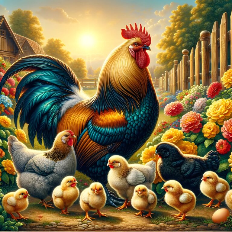 Diamond Painting Kippen Met Kuikens voorbeeldafbeelding van het volledige ontwerp