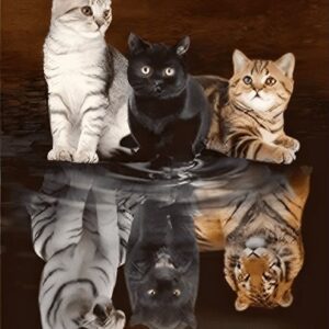 Diamond Painting Kitten - Tijgers voorbeeldafbeelding van het volledige ontwerp