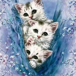Diamond Painting Kittens voorbeeldafbeelding van het volledige ontwerp