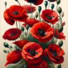 Diamond Painting Klaproos voorbeeldafbeelding van het volledige ontwerp