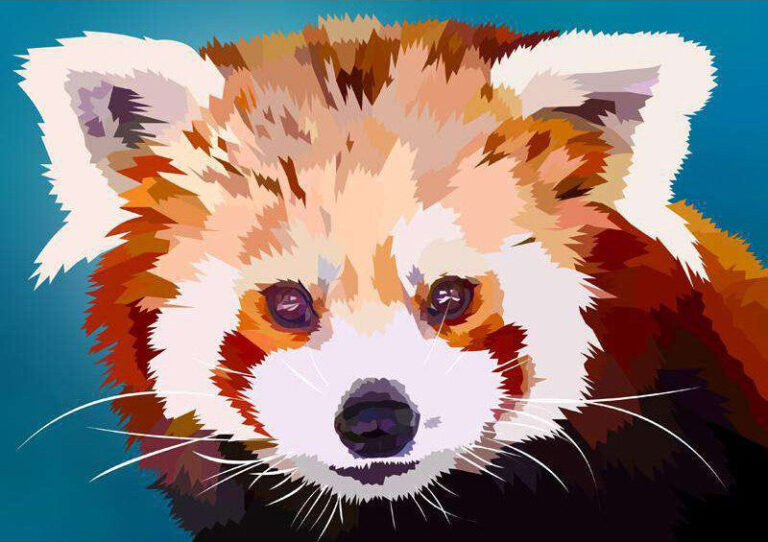 Diamond Painting Kleine Panda Elvira Clement voorbeeldafbeelding van het volledige ontwerp