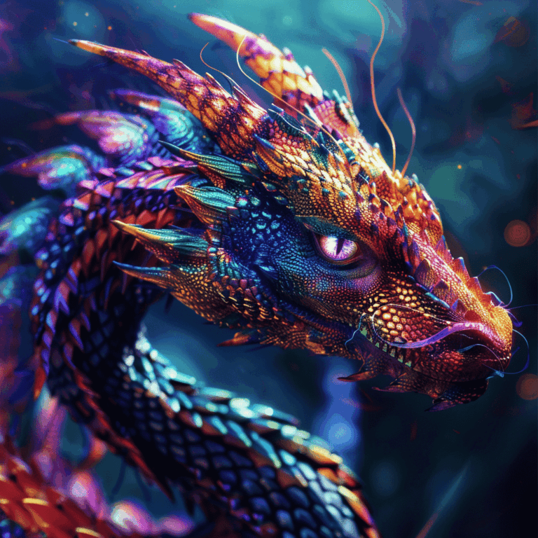 Diamond Painting Kleurrijke Draak voorbeeldafbeelding van het volledige ontwerp