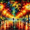 Diamond Painting Kleurrijke Straat voorbeeldafbeelding van het volledige ontwerp