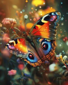Diamond Painting – Kleurrijke pauwvlinder