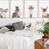 Diamond Painting Koala - Zebra Giraffe Hert 4 Luiken voorbeeldafbeelding van het volledige ontwerp