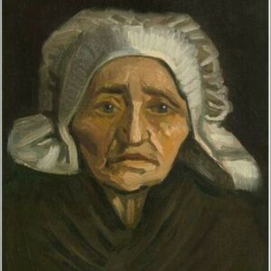 Diamond Painting Kop van een oude boerin met witte muts van Vincent van Gogh voorbeeldafbeelding van het volledige ontwerp