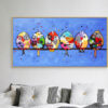 Diamond Painting Kunst Uilen Groot Formaat voorbeeldafbeelding van het volledige ontwerp
