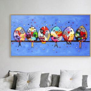 Diamond Painting Kunst Uilen Groot Formaat voorbeeldafbeelding van het volledige ontwerp
