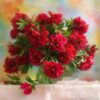 Diamond Painting Kunstige Rode Bloemen voorbeeldafbeelding van het volledige ontwerp