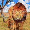 Diamond Painting Leeuw En Welp HP Design voorbeeldafbeelding van het volledige ontwerp