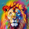 Diamond Painting Leeuw Kleurrijk voorbeeldafbeelding van het volledige ontwerp