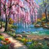 Diamond Painting Lente voorbeeldafbeelding van het volledige ontwerp