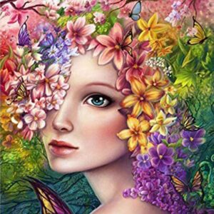 Diamond Painting Lente Koningin voorbeeldafbeelding van het volledige ontwerp