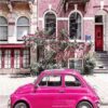 Diamond Painting Leuke roze auto voorbeeldafbeelding van het volledige ontwerp