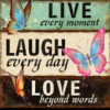 Diamond Painting Live Laugh Love Tekst voorbeeldafbeelding van het volledige ontwerp