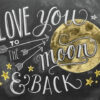 Diamond Painting Love You To The Moon And Back voorbeeldafbeelding van het volledige ontwerp