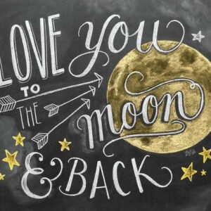 Diamond Painting Love You To The Moon And Back voorbeeldafbeelding van het volledige ontwerp