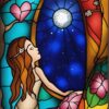 Diamond Painting Maan Dame voorbeeldafbeelding van het volledige ontwerp