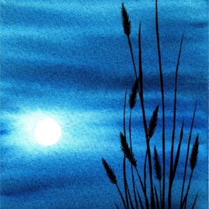 Diamond Painting Maanlicht Reflectie Bij Nacht voorbeeldafbeelding van het volledige ontwerp