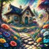 Diamond Painting Magisch huis voorbeeldafbeelding van het volledige ontwerp
