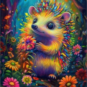 Diamond Painting Magische egel Diamond Painting met AB Stenen voorbeeldafbeelding van het volledige ontwerp