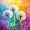 Diamond Painting Magische paardebloemen voorbeeldafbeelding van het volledige ontwerp