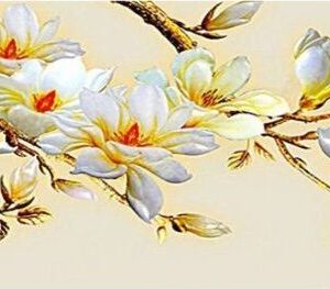 Diamond Painting Magnolia Groot Formaat voorbeeldafbeelding van het volledige ontwerp