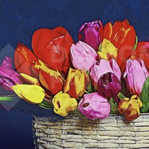 Diamond Painting Mand Vol Met Bloemen HP Design voorbeeldafbeelding van het volledige ontwerp
