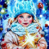 Diamond Painting Meisje Met Sterretje voorbeeldafbeelding van het volledige ontwerp