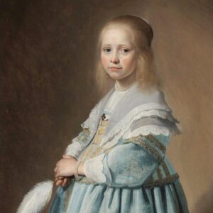 Diamond Painting Meisje in Blauwe Jurk van Johannes Cornelisz Verspronck voorbeeldafbeelding van het volledige ontwerp